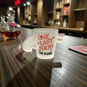 Gun Shaped Liquor Shot Glass ~ The ALAMO, San Antonio, TEXAS ~ One Last Shot